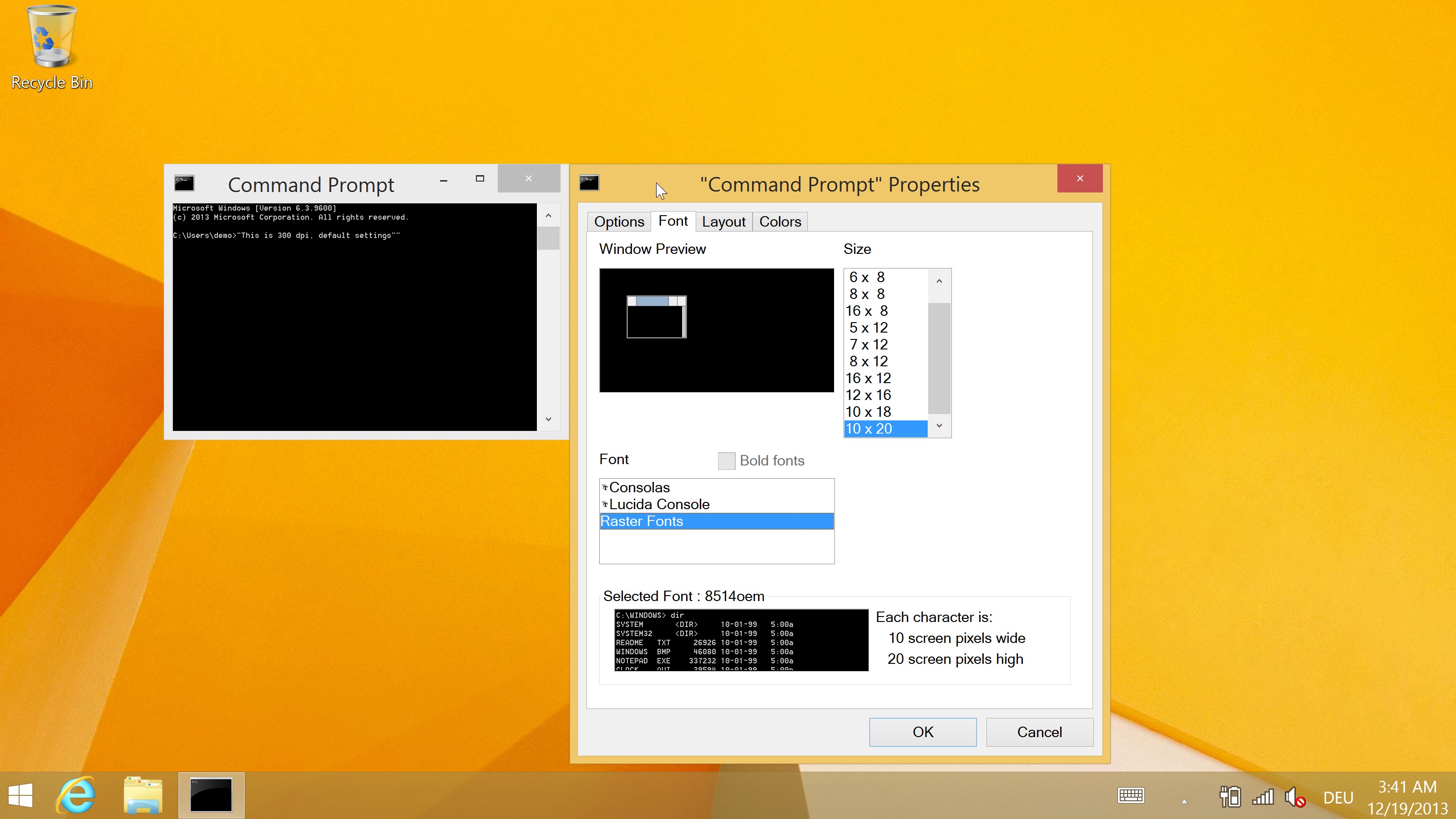  [3200x1800px, 300%] Der Desktop mit 300 %.